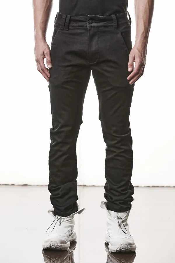 Load image into Gallery viewer, thom/krom SLIM FIT DENIM TROUSERS / SCAR STITCHED (BLACK)