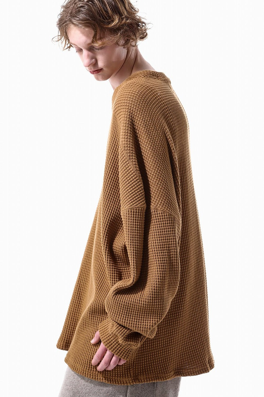 A.F ARTEFACT OVER SIZE TOP / HEAVY WAFFLE JERSEY (CAMEL)