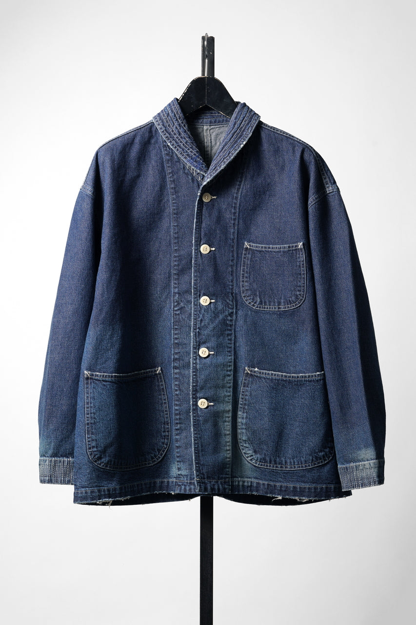 画像をギャラリービューアに読み込む, MADNESS NV. SHAWL COLLAR DENIM COVERALL (INDIGO)
