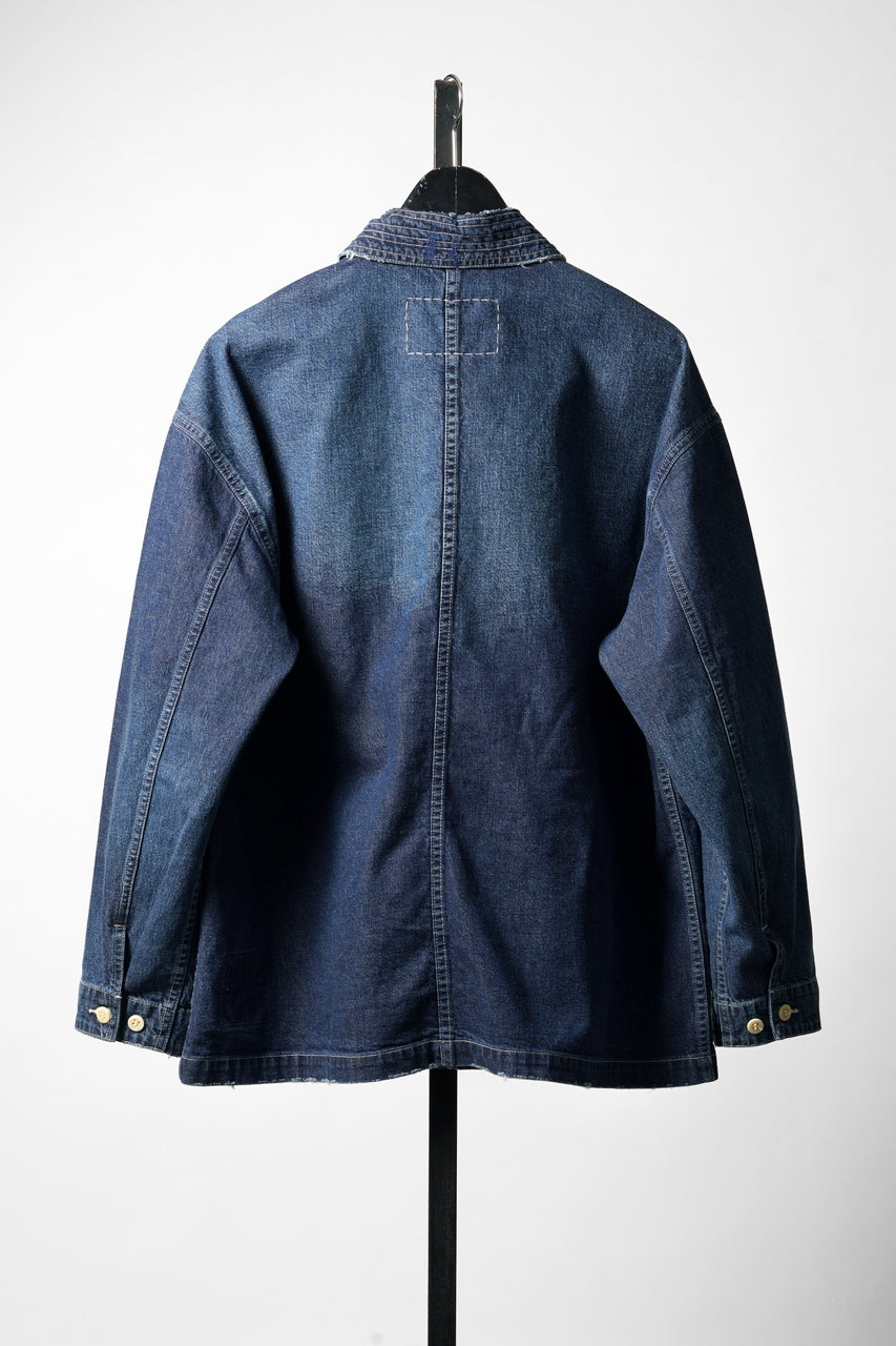 画像をギャラリービューアに読み込む, MADNESS NV. SHAWL COLLAR DENIM COVERALL (INDIGO)