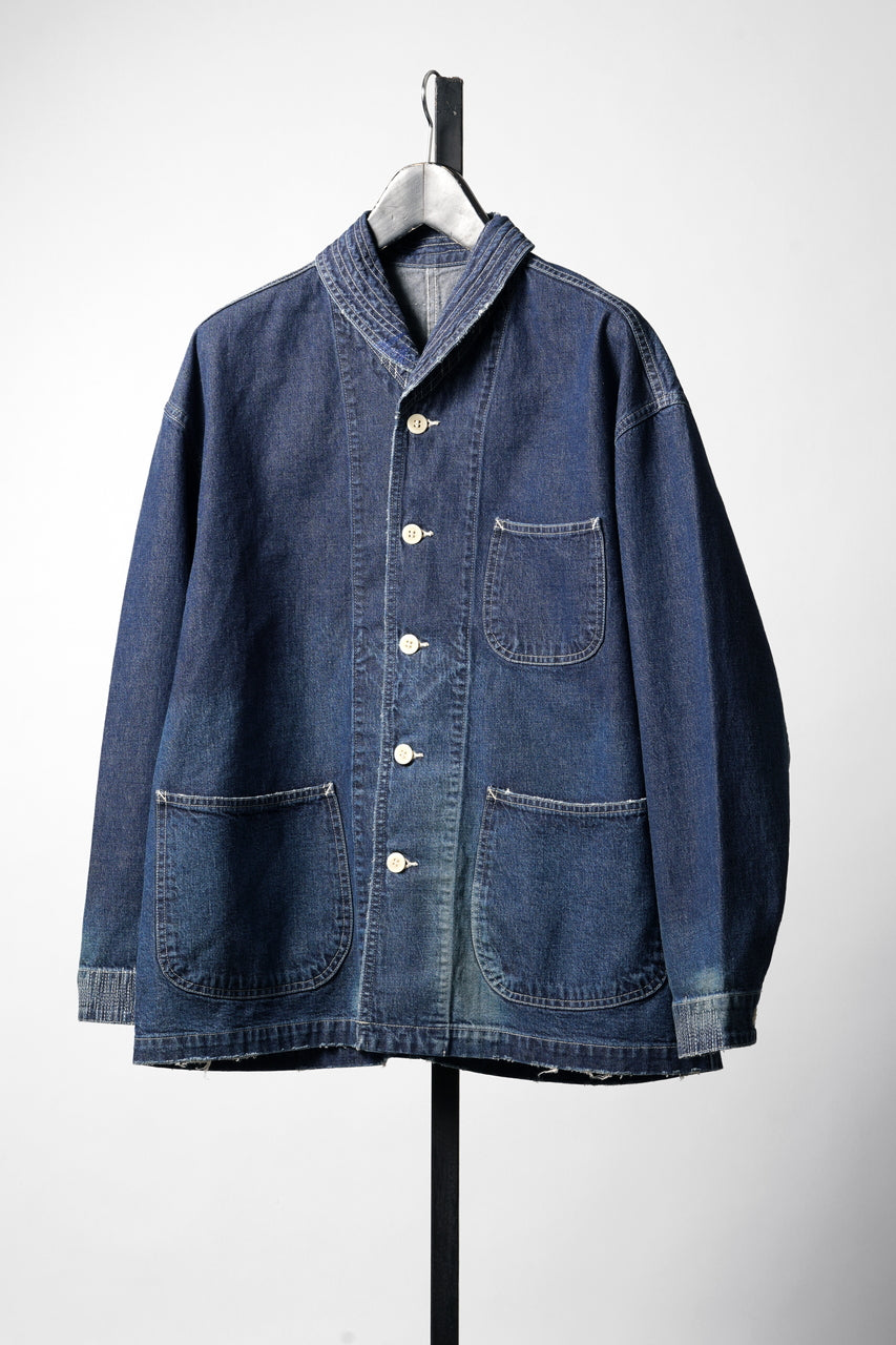 画像をギャラリービューアに読み込む, MADNESS NV. SHAWL COLLAR DENIM COVERALL (INDIGO)
