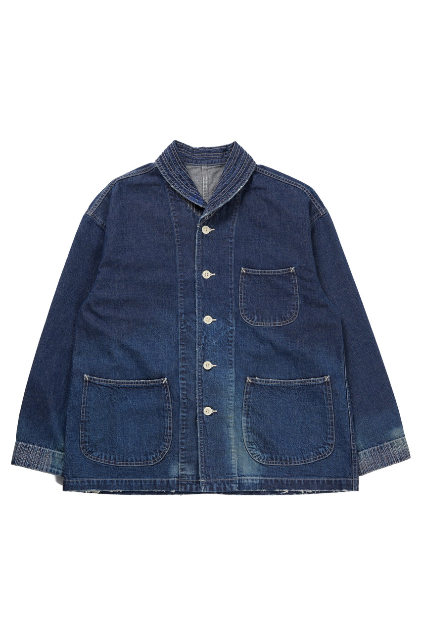 画像をギャラリービューアに読み込む, MADNESS NV. SHAWL COLLAR DENIM COVERALL (INDIGO)