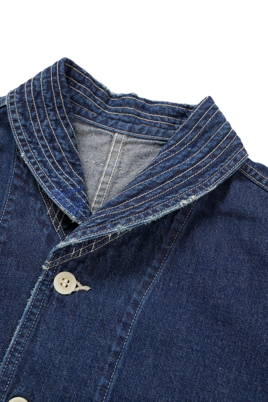 画像をギャラリービューアに読み込む, MADNESS NV. SHAWL COLLAR DENIM COVERALL (INDIGO)