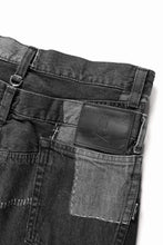 Load image into Gallery viewer, MASTERMIND WORLD PATCHWORK JACQUARD STRAIGHT DENIM PANTS (BLACK)