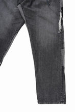 Load image into Gallery viewer, MASTERMIND WORLD PATCHWORK JACQUARD STRAIGHT DENIM PANTS (BLACK)