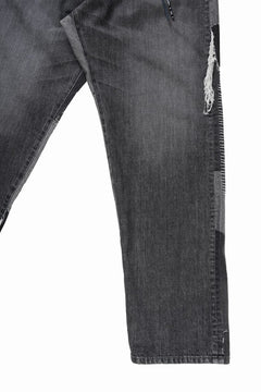 Load image into Gallery viewer, MASTERMIND WORLD PATCHWORK JACQUARD STRAIGHT DENIM PANTS (BLACK)