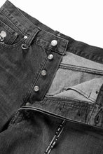 Load image into Gallery viewer, MASTERMIND WORLD PATCHWORK JACQUARD STRAIGHT DENIM PANTS (BLACK)