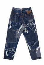 Load image into Gallery viewer, MASTERMIND WORLD PATCHWORK JACQUARD STRAIGHT DENIM PANTS (INDIGO)