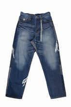 Load image into Gallery viewer, MASTERMIND WORLD PATCHWORK JACQUARD STRAIGHT DENIM PANTS (INDIGO)