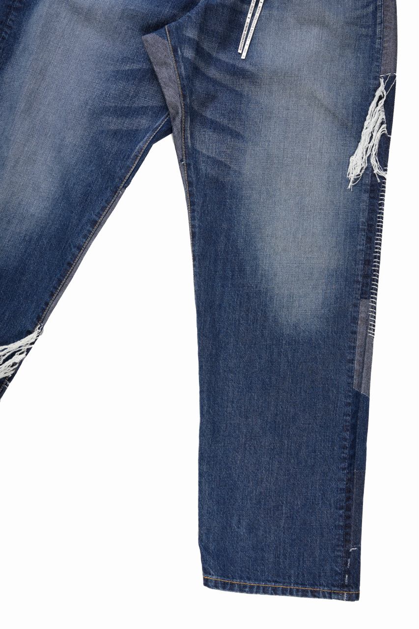 Load image into Gallery viewer, MASTERMIND WORLD PATCHWORK JACQUARD STRAIGHT DENIM PANTS (INDIGO)