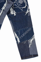 Load image into Gallery viewer, MASTERMIND WORLD PATCHWORK JACQUARD STRAIGHT DENIM PANTS (INDIGO)