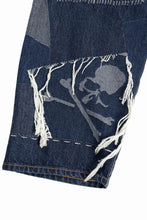 Load image into Gallery viewer, MASTERMIND WORLD PATCHWORK JACQUARD STRAIGHT DENIM PANTS (INDIGO)