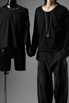 画像をギャラリービューアに読み込む, OPPOSE DUALITY ONE SIDE HALF LONG SLEEVE T-SHIRT (BLACK)