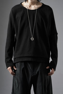 画像をギャラリービューアに読み込む, OPPOSE DUALITY ONE SIDE HALF LONG SLEEVE T-SHIRT (BLACK)