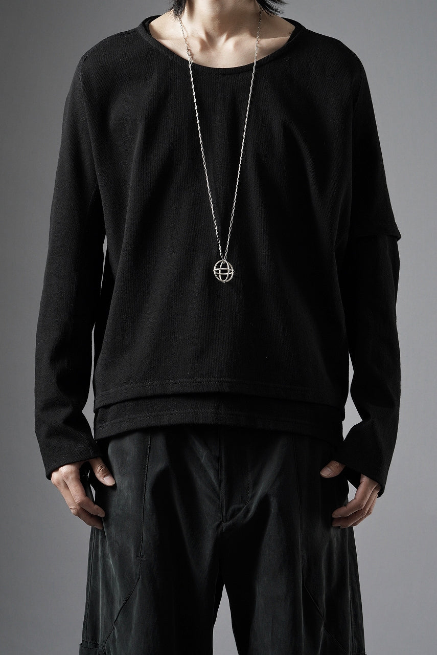 画像をギャラリービューアに読み込む, OPPOSE DUALITY ONE SIDE HALF LONG SLEEVE T-SHIRT (BLACK)