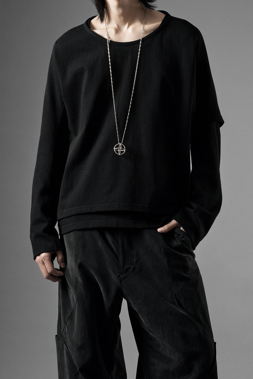 画像をギャラリービューアに読み込む, OPPOSE DUALITY ONE SIDE HALF LONG SLEEVE T-SHIRT (BLACK)