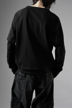 画像をギャラリービューアに読み込む, OPPOSE DUALITY ONE SIDE HALF LONG SLEEVE T-SHIRT (BLACK)