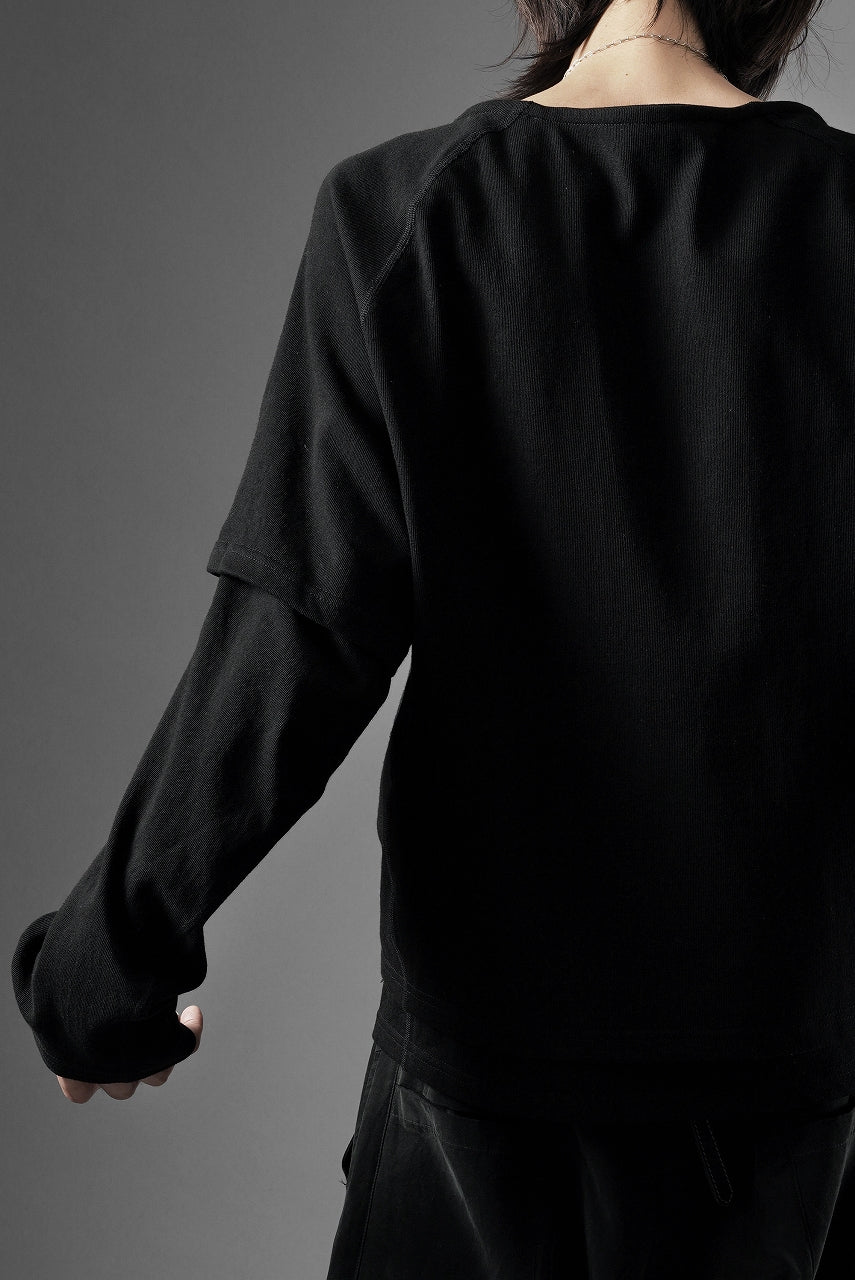 画像をギャラリービューアに読み込む, OPPOSE DUALITY ONE SIDE HALF LONG SLEEVE T-SHIRT (BLACK)