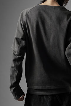 画像をギャラリービューアに読み込む, OPPOSE DUALITY ONE SIDE HALF LONG SLEEVE T-SHIRT (GRAY)