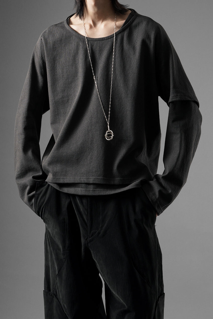 OPPOSE DUALITY ONE SIDE HALF LONG SLEEVE T-SHIRT (GRAY)