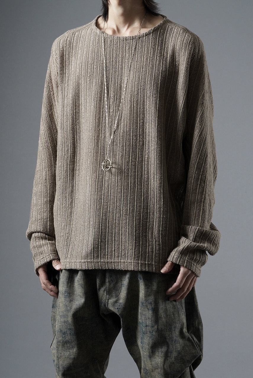 Load image into Gallery viewer, OPPOSE DUALITY WAVE LONG SLEEVE T-SHIRTS / RUSSELL KNIT JERSEY (BEIGE)
