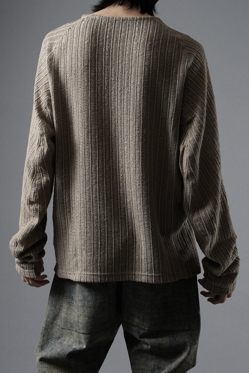 Load image into Gallery viewer, OPPOSE DUALITY WAVE LONG SLEEVE T-SHIRTS / RUSSELL KNIT JERSEY (BEIGE)
