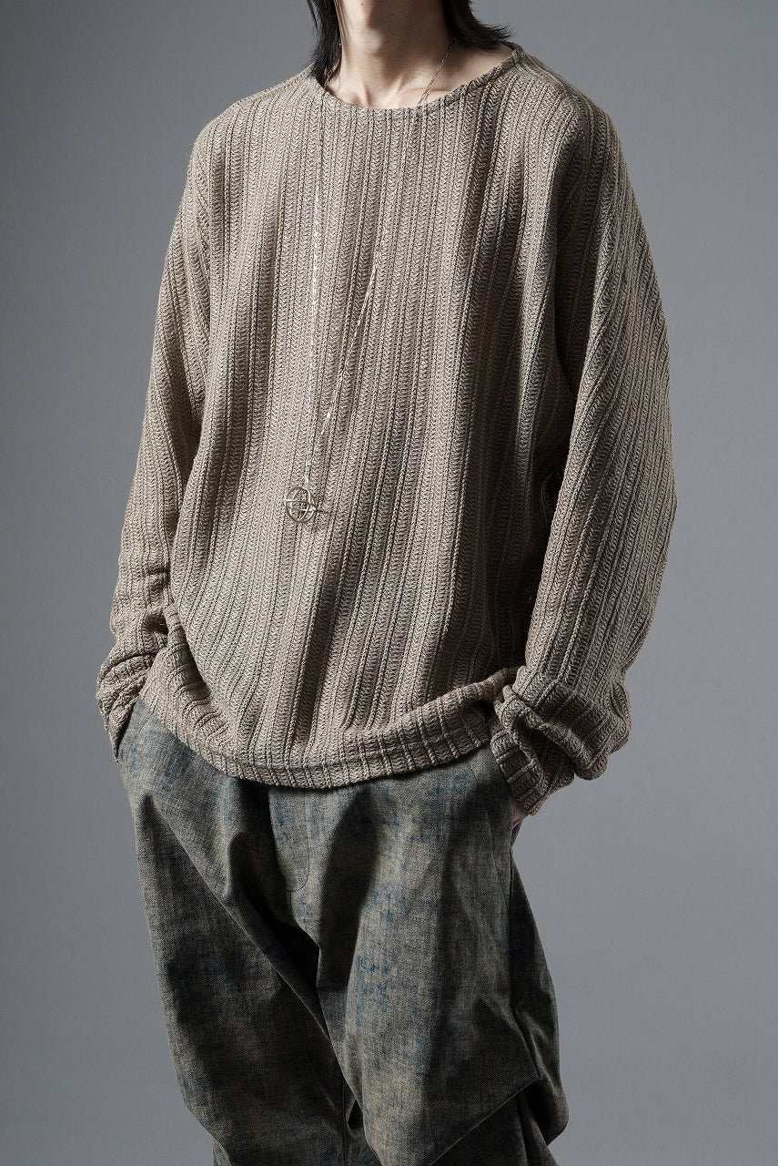 Load image into Gallery viewer, OPPOSE DUALITY WAVE LONG SLEEVE T-SHIRTS / RUSSELL KNIT JERSEY (BEIGE)