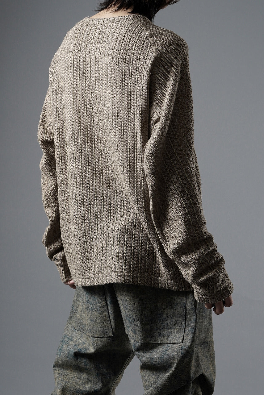 Load image into Gallery viewer, OPPOSE DUALITY WAVE LONG SLEEVE T-SHIRTS / RUSSELL KNIT JERSEY (BEIGE)