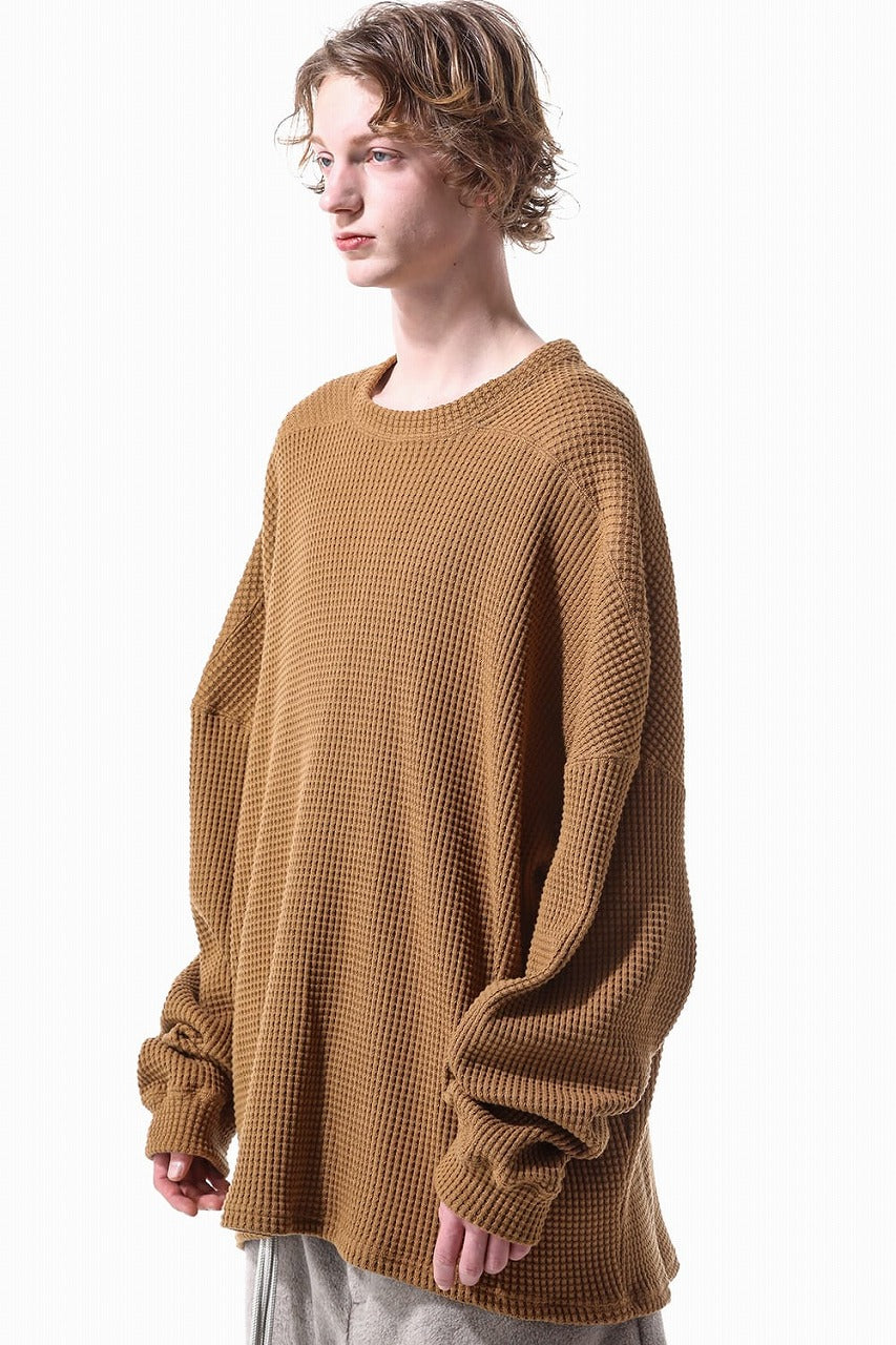 Load image into Gallery viewer, A.F ARTEFACT OVER SIZE TOP / HEAVY WAFFLE JERSEY (CAMEL)