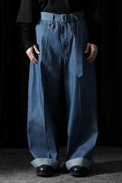 画像をギャラリービューアに読み込む, TARO HORIUCHI / th products Belted Wide Pants / 6oz Denim (light indigo)