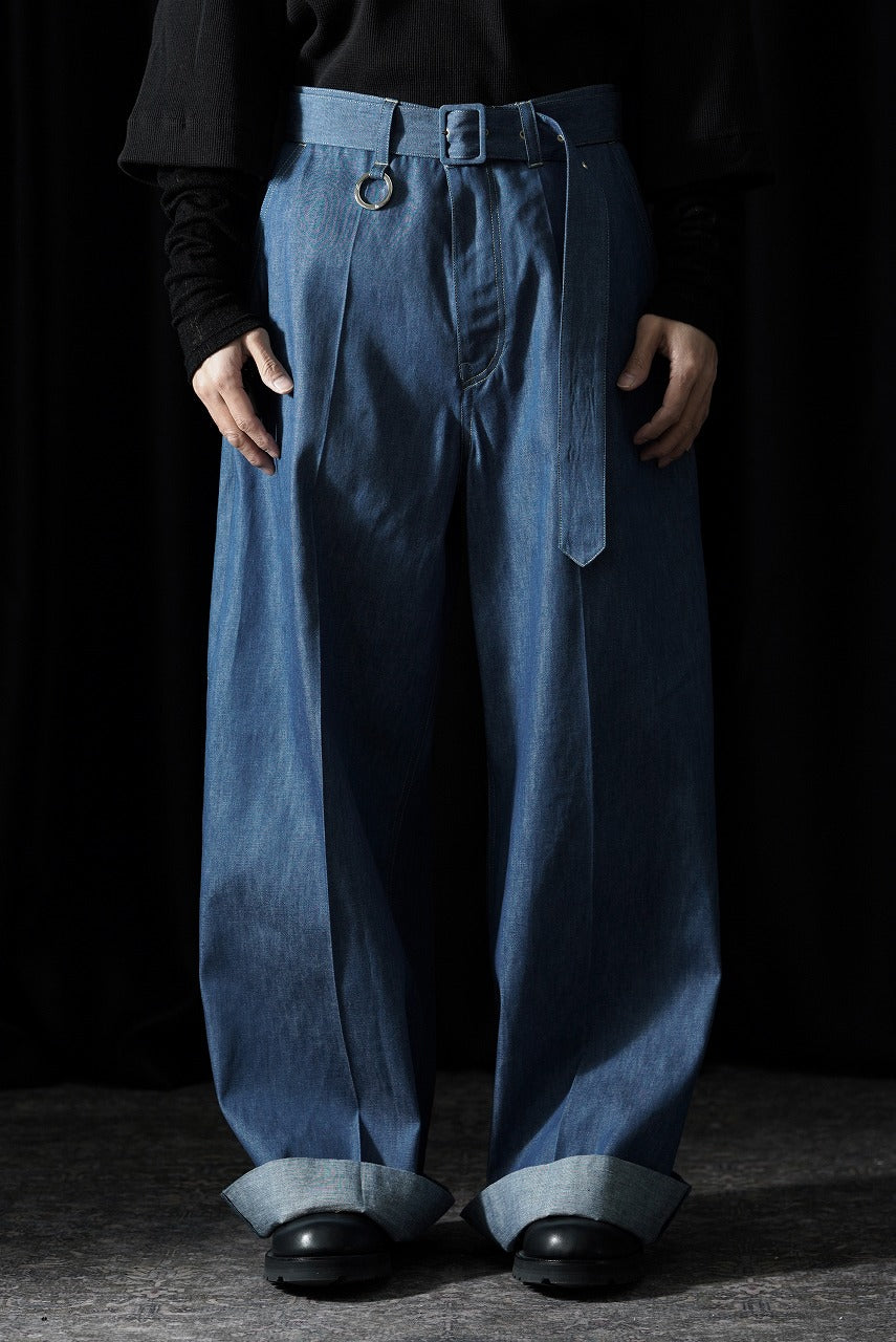 画像をギャラリービューアに読み込む, TARO HORIUCHI / th products Belted Wide Pants / 6oz Denim (light indigo)