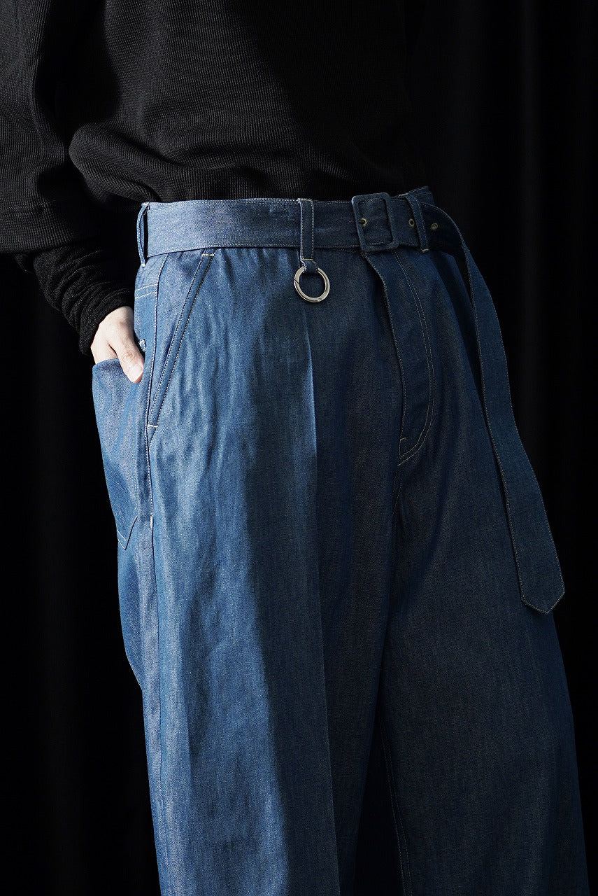 画像をギャラリービューアに読み込む, TARO HORIUCHI / th products Belted Wide Pants / 6oz Denim (light indigo)