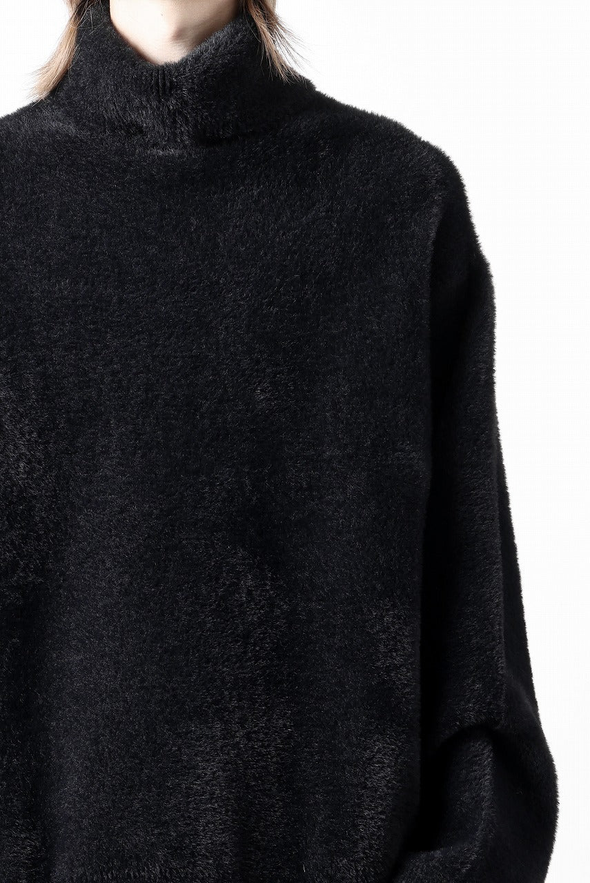 th products Mole Turtle Knit / feather mogol shaggy knit (black)