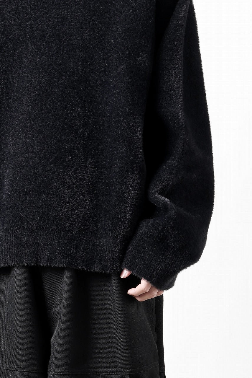 th products Mole Turtle Knit / feather mogol shaggy knit (black)