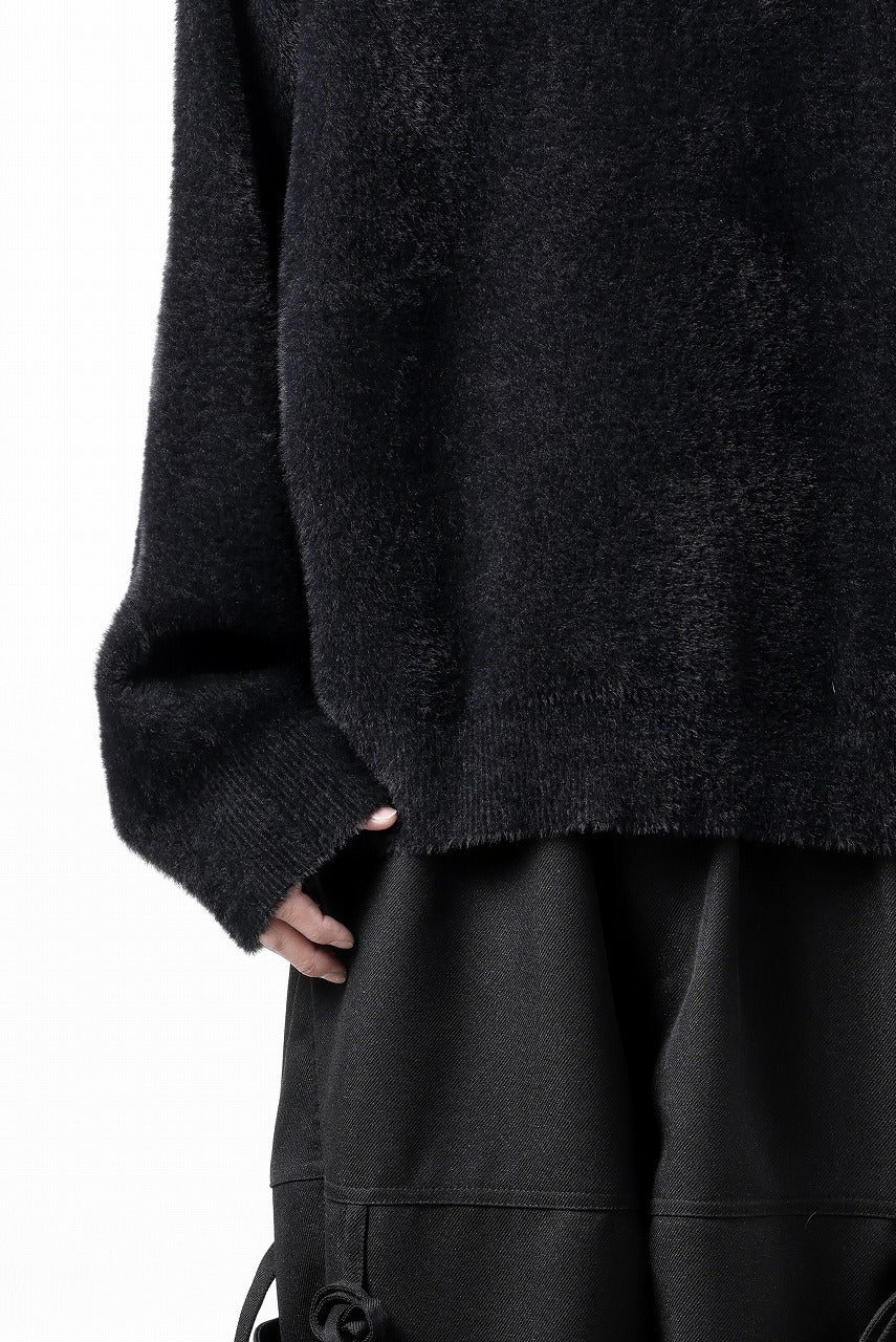 th products Mole Turtle Knit / feather mogol shaggy knit (black)