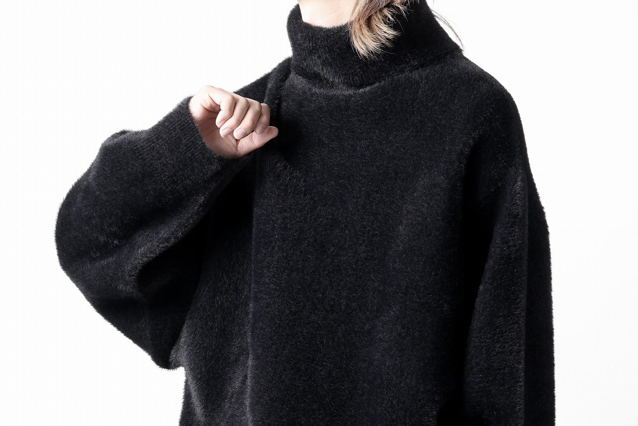 th products Mole Turtle Knit / feather mogol shaggy knit (black)