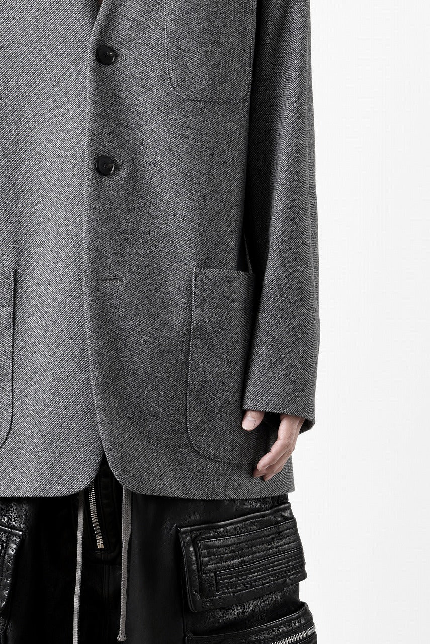 Load image into Gallery viewer, TARO HORIUCHI / th products Collarless Jacket / active setter tweed knit (gray)