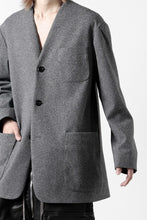 Load image into Gallery viewer, TARO HORIUCHI / th products Collarless Jacket / active setter tweed knit (gray)