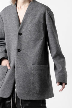 Load image into Gallery viewer, TARO HORIUCHI / th products Collarless Jacket / active setter tweed knit (gray)