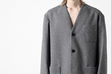 Load image into Gallery viewer, TARO HORIUCHI / th products Collarless Jacket / active setter tweed knit (gray)