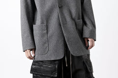 Load image into Gallery viewer, TARO HORIUCHI / th products Collarless Jacket / active setter tweed knit (gray)