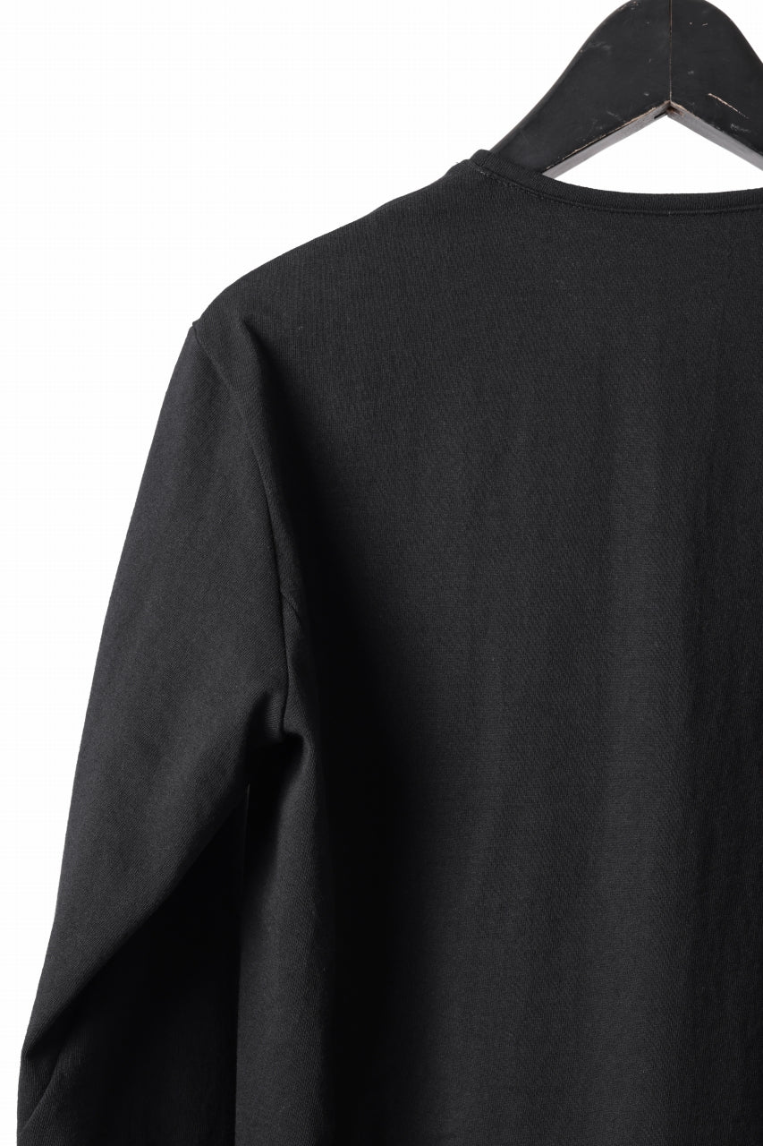 black crow x LOOM exclusive long sleeve tops / black dyed medium cotton jersey (black)