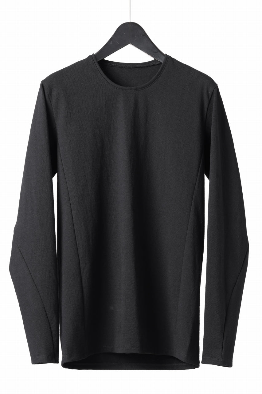 black crow x LOOM exclusive long sleeve tops / black dyed medium cotton jersey (black)