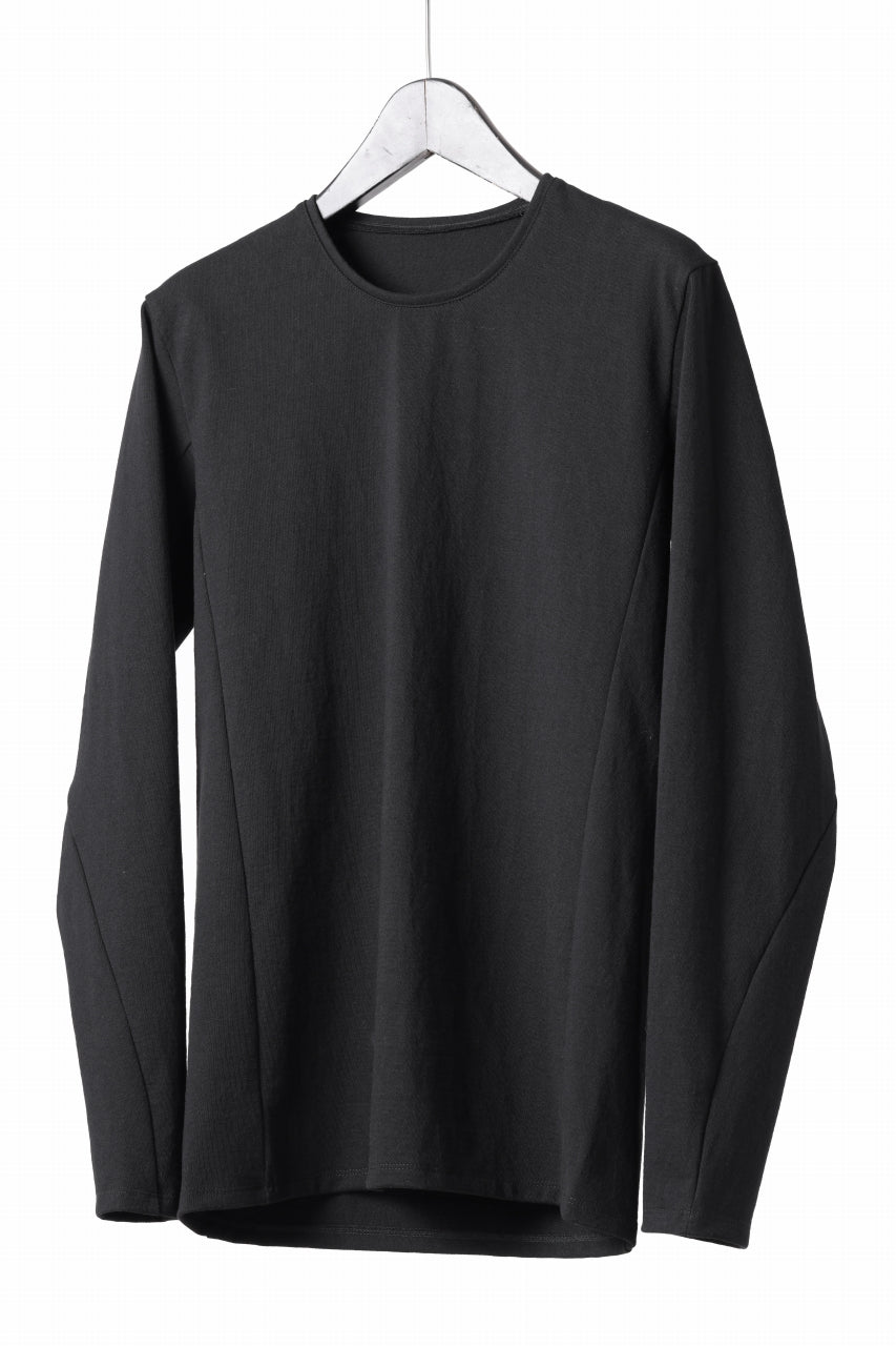 black crow x LOOM exclusive long sleeve tops / black dyed medium cotton jersey (black)