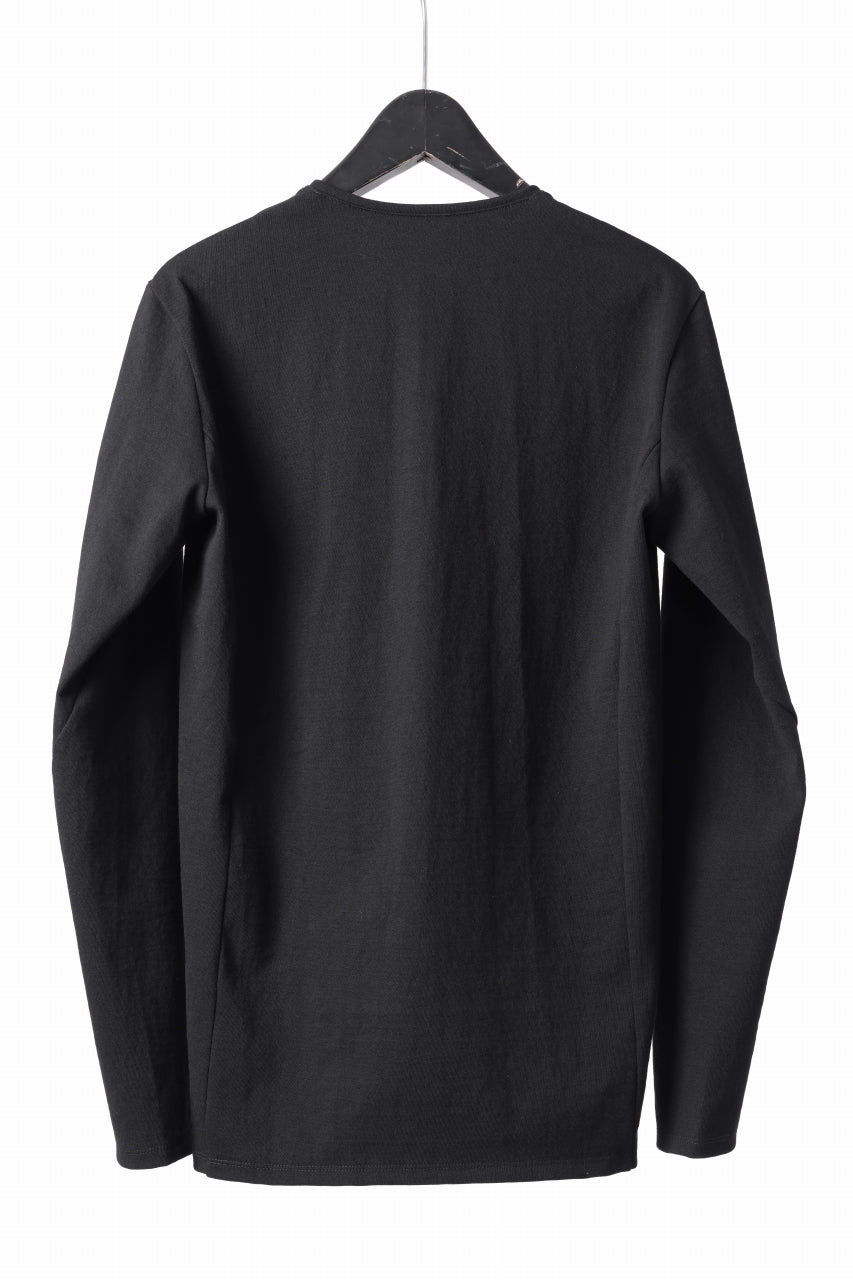 black crow x LOOM exclusive long sleeve tops / black dyed medium cotton jersey (black)