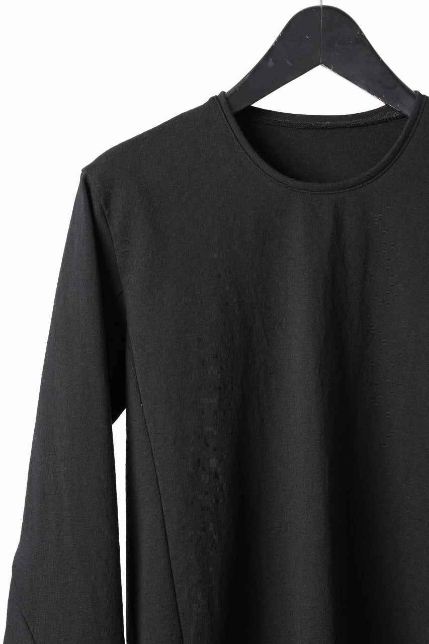 black crow x LOOM exclusive long sleeve tops / black dyed medium cotton jersey (black)