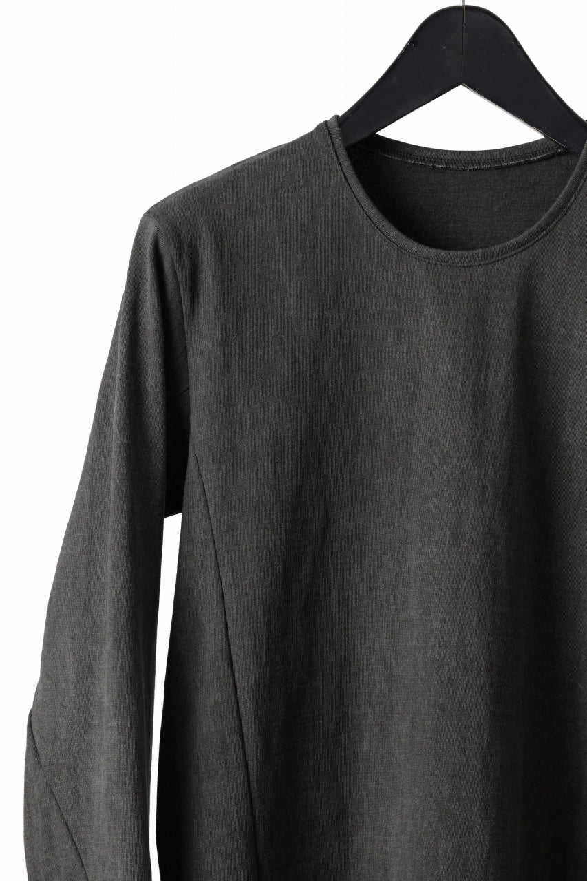 black crow x LOOM exclusive long sleeve tops / sumi dyed medium cotton jersey (carbon)