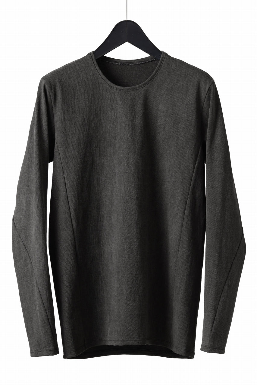 black crow x LOOM exclusive long sleeve tops / sumi dyed medium cotton jersey (carbon)