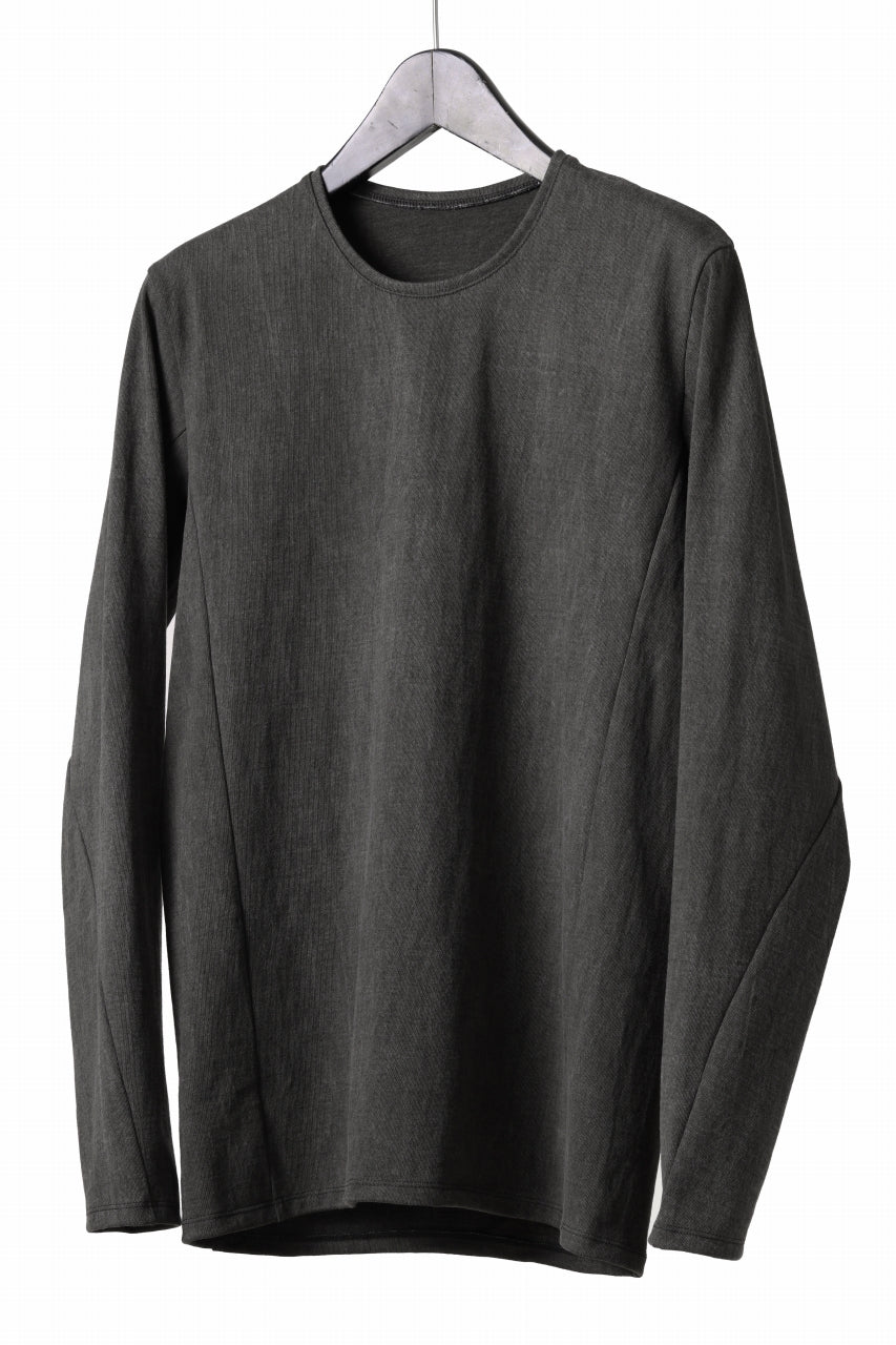 black crow x LOOM exclusive long sleeve tops / sumi dyed medium cotton jersey (carbon)