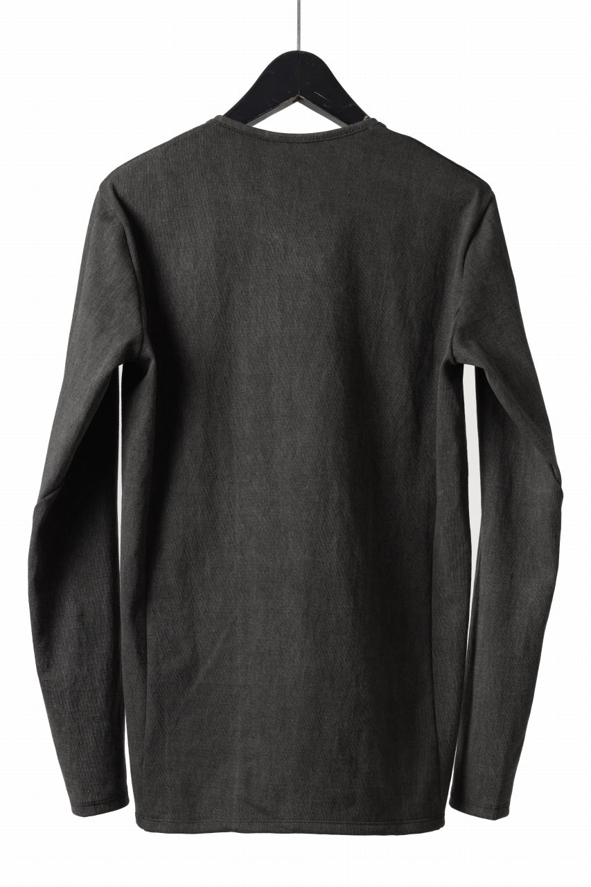 black crow x LOOM exclusive long sleeve tops / sumi dyed medium cotton jersey (carbon)